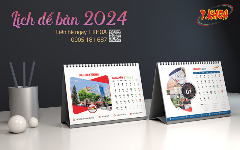 In ấn lịch để bàn 2024 theo yêu cầu là như thế nào?